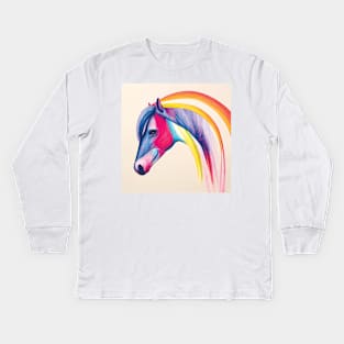 Stunning Rainbow Horse Kids Long Sleeve T-Shirt